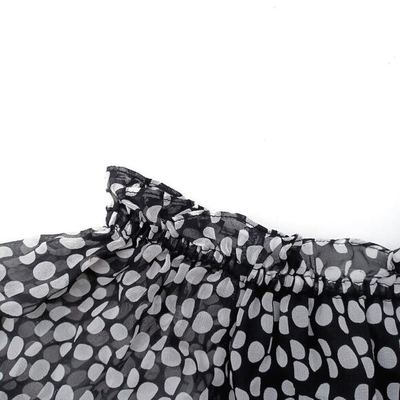 DVF Silk Off Shoulder Polka Dot Blouse | French Girl Summer | Vacation Look  NEW - Picture 10 of 16